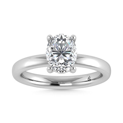 14K White Gold Lab Grown Diamond 1 1/2 Ct.Tw. IGI Certified Oval Shape Solitaire (Available from 1CT to 7CT)