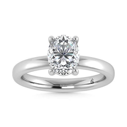 14K White Gold Lab Grown Diamond 1 1/2 Ct.Tw. IGI Certified Oval Shape Solitaire (Available from 1CT to 7CT)