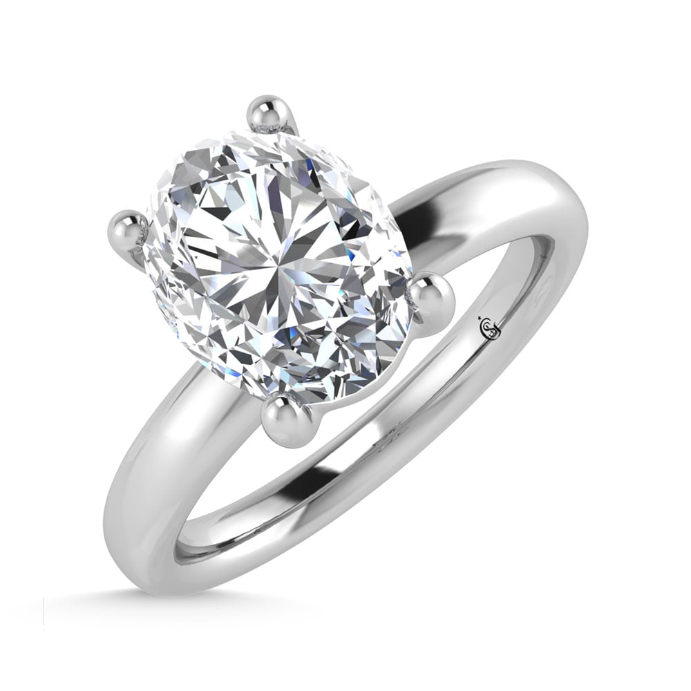 14K White Gold Lab Grown Diamond 2 Ct.Tw. IGI Certified Oval Shape Solitaire (Available from 1CT to 7CT)