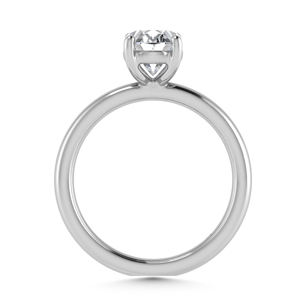 14K White Gold Lab Grown Diamond 2 Ct.Tw. IGI Certified Oval Shape Solitaire (Available from 1CT to 7CT)