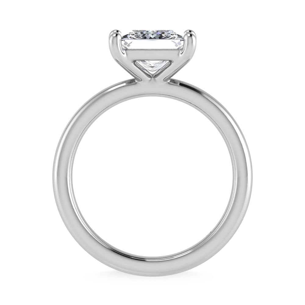 14K White Gold Lab Grown Diamond 2 Ct.Tw. IGI Certified Princess Shape Solitaire (Available from 1CT to 7CT)