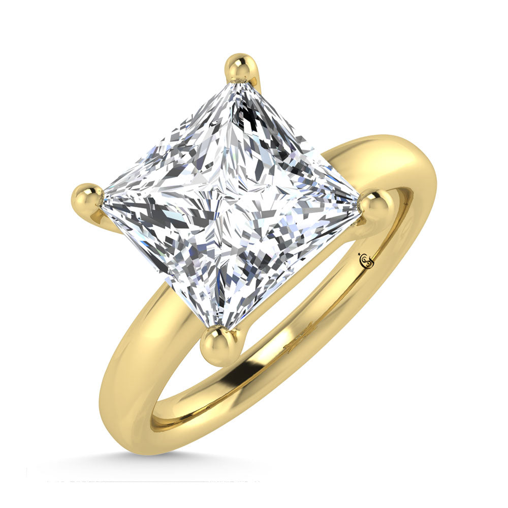 14K Yellow Gold Lab Grown Diamond 2 Ct.Tw. IGI Certified Princess Shape Solitaire (Available from 1CT to 7CT)