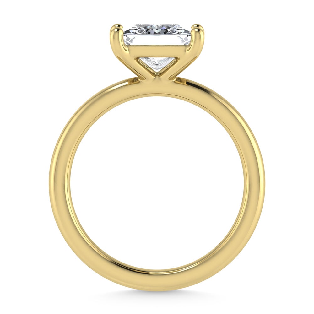 14K Yellow Gold Lab Grown Diamond 3 Ct.Tw. IGI Certified Princess Shape Solitaire (Available from 1CT to 7CT)