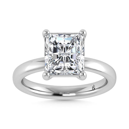 14K White Gold Lab Grown Diamond 4 Ct.Tw. IGI Certified Radiant Shape Solitaire (Available from 1CT to 7CT)