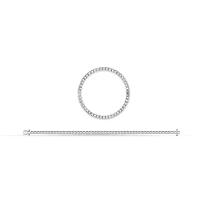 10K White Gold Lab Grown Diamond 4 Ct.Tw. Illusion Tennies Bracelet (9CT Look)