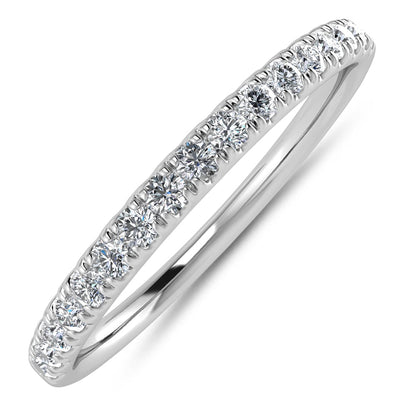 14K White Gold Lab Grown Diamond 1/6 Ct.Tw. IGI Certified Wedding Band