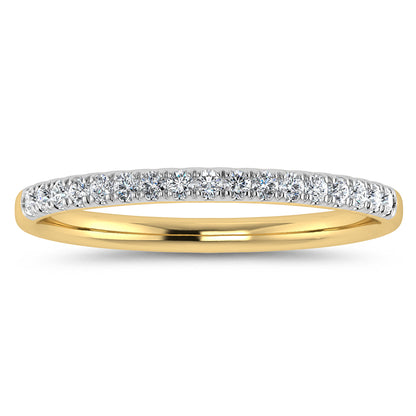 14K Yellow Gold Lab Grown Diamond 1/6 Ct.Tw. IGI Certified Wedding Band