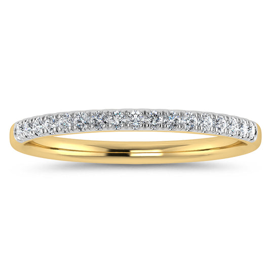 14K Yellow Gold Lab Grown Diamond 1/6 Ct.Tw. IGI Certified Wedding Band