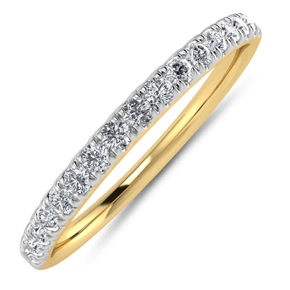 14K Yellow Gold Lab Grown Diamond 1/6 Ct.Tw. IGI Certified Wedding Band