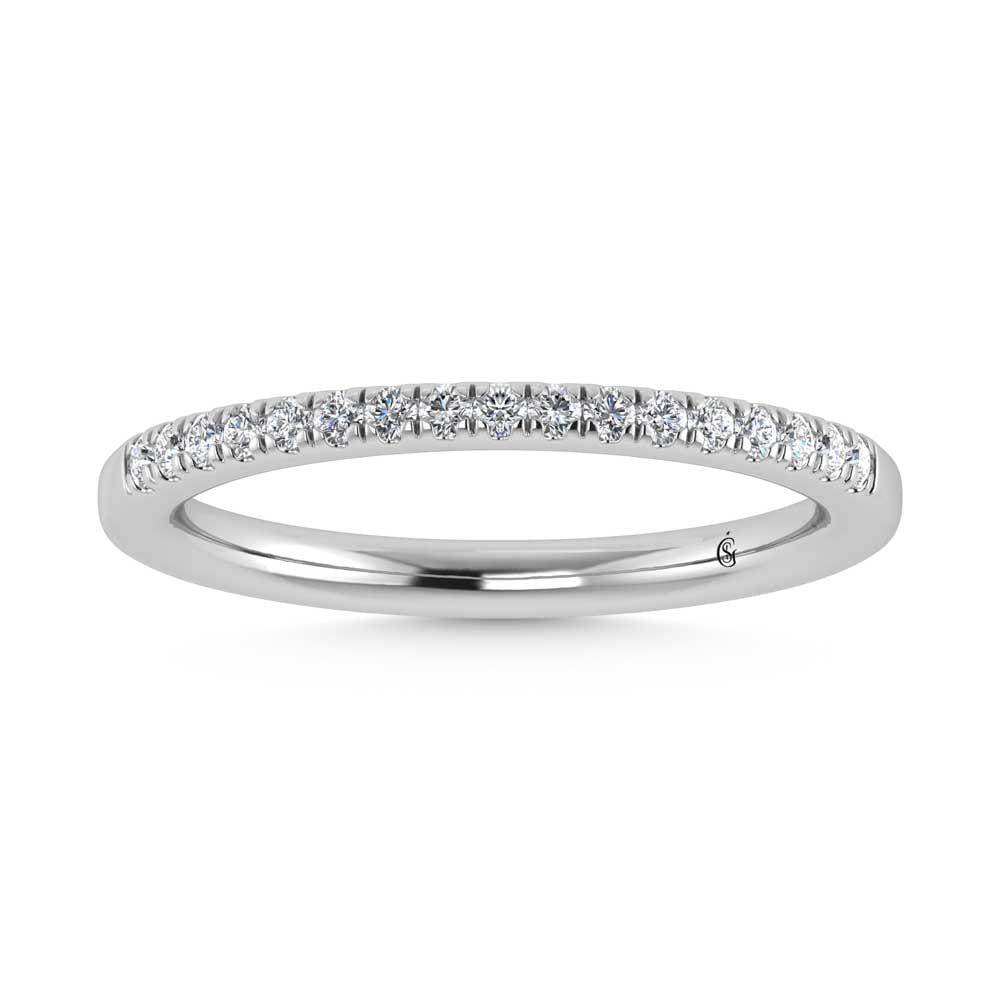 14K White Gold Lab Grown Diamond 1/6 Ct.Tw. Wedding Band