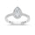 14K White Gold Lab Grown Diamond 1 Ct.Tw. IGI Certified Pear Shape Halo Engagement Ring