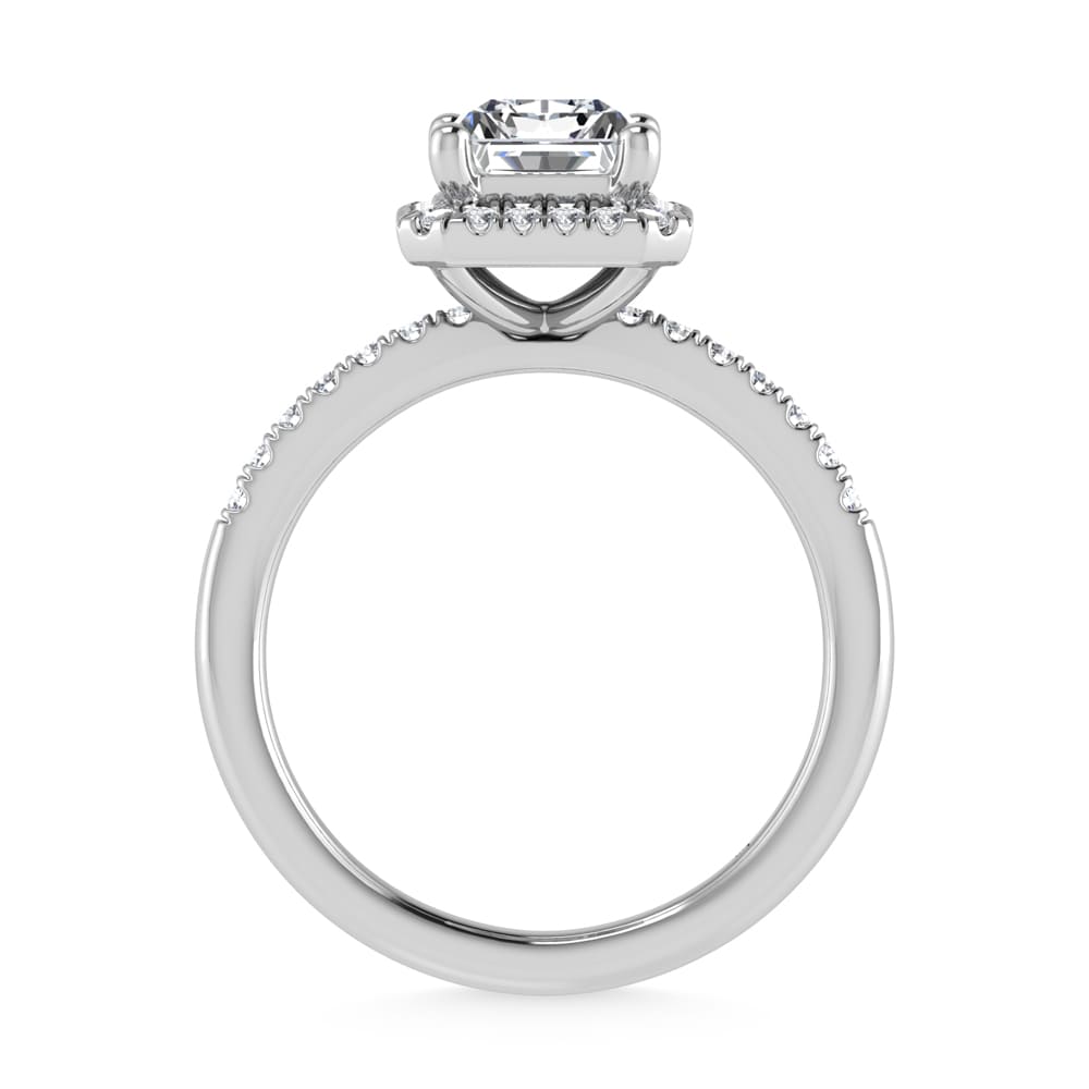14K White Gold Lab Grown Diamond 1 3/4 Ct.Tw. Radiant Shape Halo Engagement Ring (Center 1 1/2 ct)
