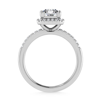 14K White Gold Lab Grown Diamond 1 3/4 Ct.Tw. Radiant Shape Halo Engagement Ring (Center 1 1/2 ct)