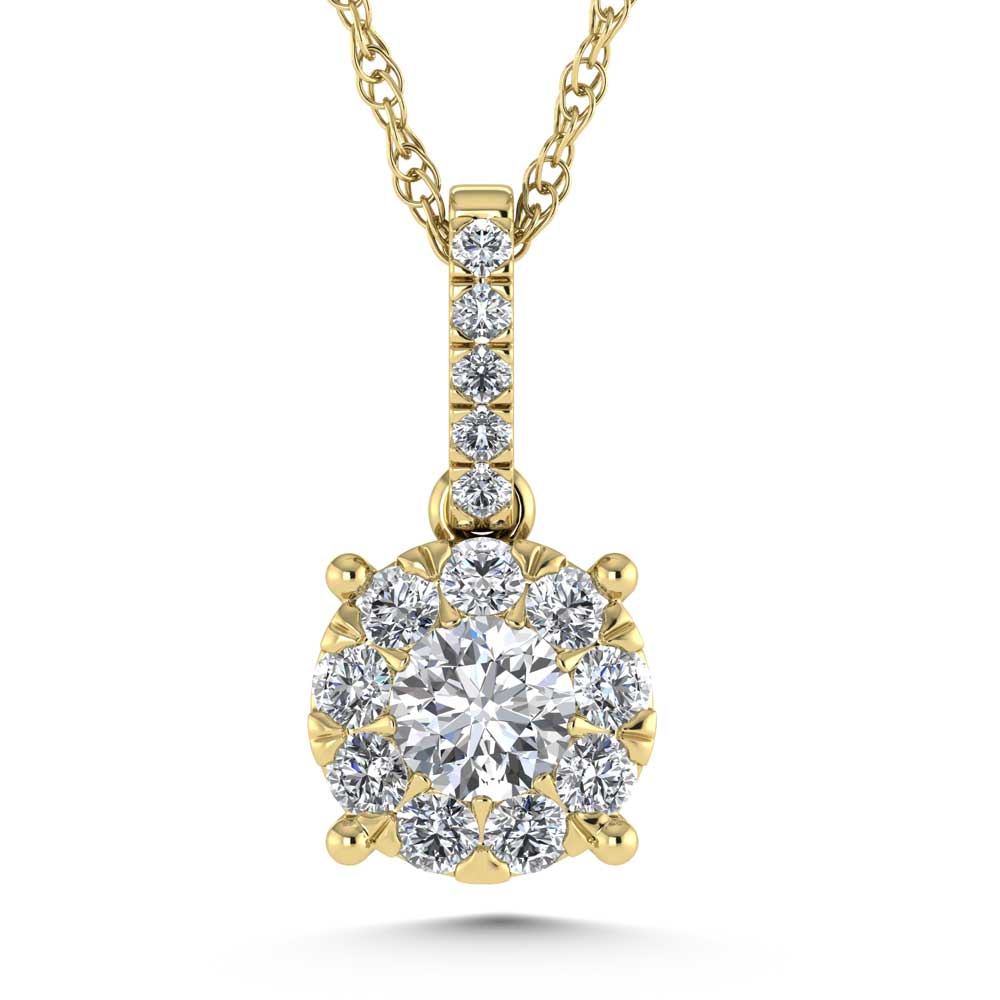 14K Yellow Gold Lab Grown Diamond 1/2 Ct.Tw. Fashion Pendant