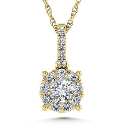 14K Yellow Gold Lab Grown Diamond 1/2 Ct.Tw. Fashion Pendant