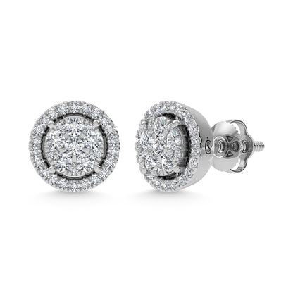14K White Gold Lab Grown Diamond 1/2 Ct.Tw. Fashion Earrings