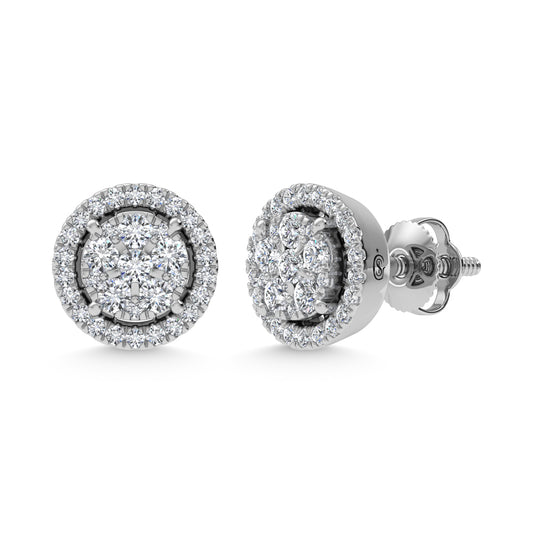14K White Gold Lab Grown Diamond 1/2 Ct.Tw. Fashion Earrings