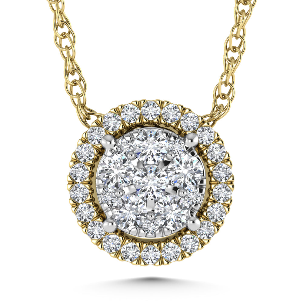 14K Yellow Gold Lab Grown Diamond 1/3 Ct.Tw. Fashion Pendant