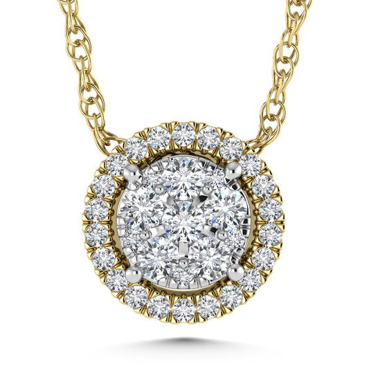 14K Yellow Gold Lab Grown Diamond 1/3 Ct.Tw. Fashion Pendant