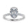 14K White Gold Lab Grown Diamond 3 1/2 Ct.Tw. Oval Shape Halo IGI Certified Engagement Ring (Center 3 ct)