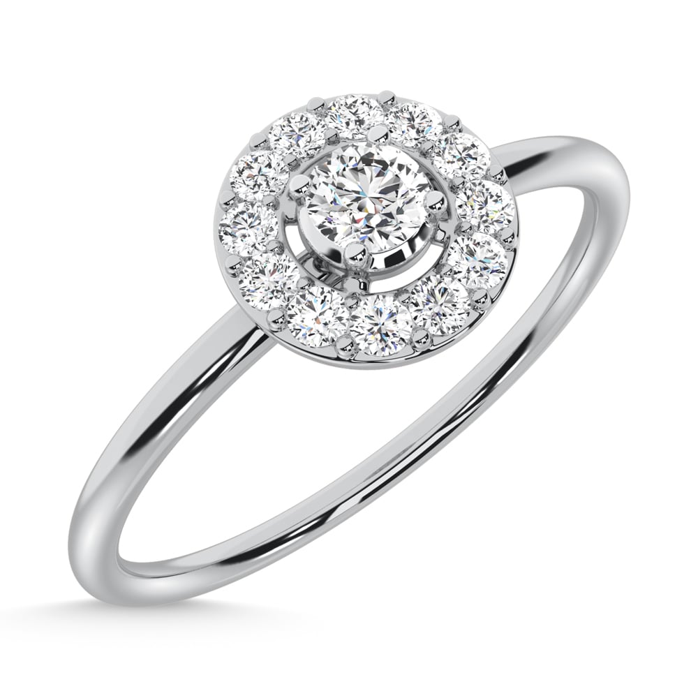 10K White Gold Lab Grown Diamond 1/5 Ct.Tw. Fashion Ring