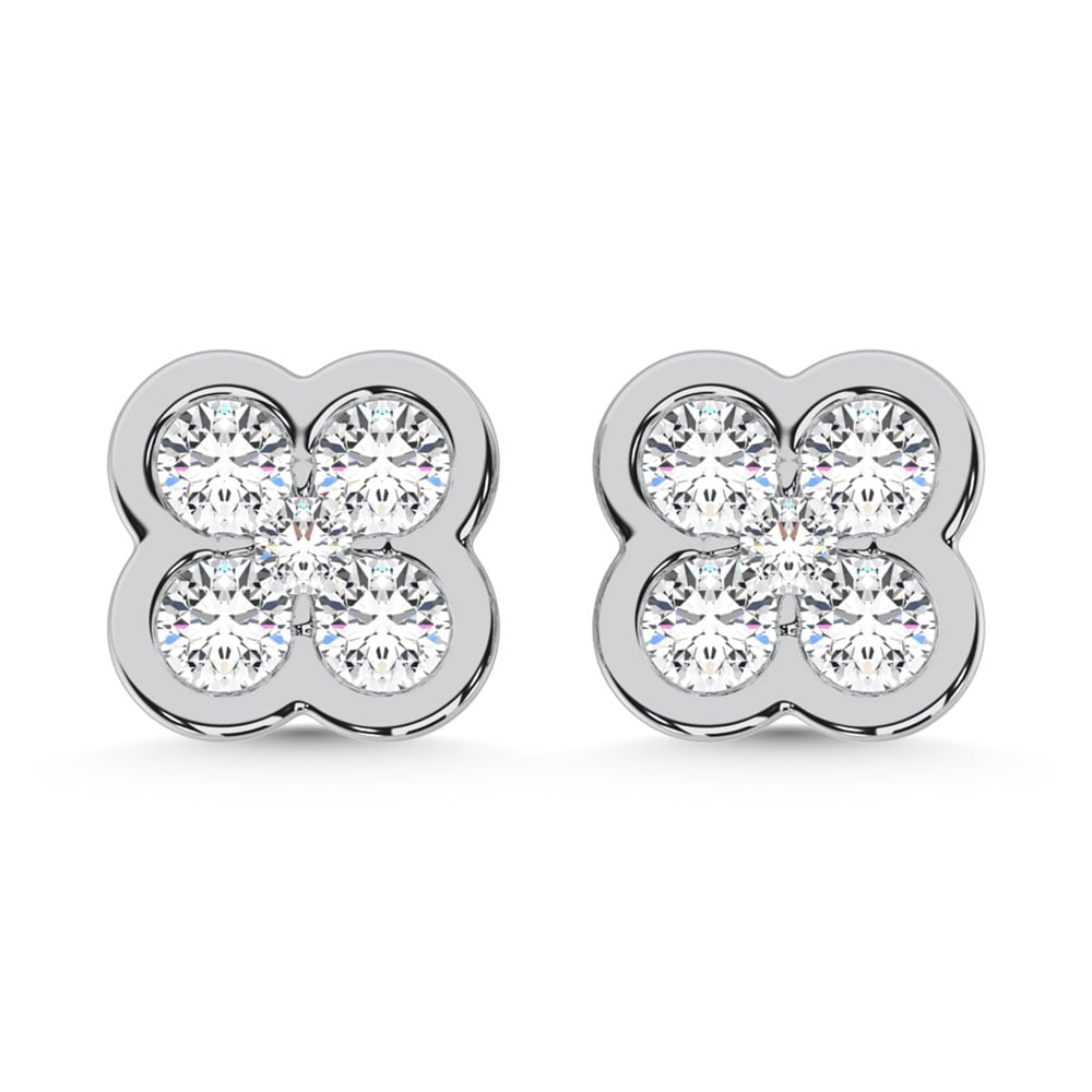 10K White Gold Lab Grown Diamond 1/5 Ct.Tw. Fashion Earrings