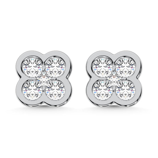 10K White Gold Lab Grown Diamond 1/5 Ct.Tw. Fashion Earrings
