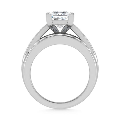14K White Gold Lab Grown Diamond 2 7/8 Ct.Tw. Princess Shape Engagement Ring (IGI Certified 2CT)