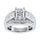 10K White Gold Lab Grown Diamond 3 7/8 Ct.Tw. Radiant Shape Engagement Ring (IGI Certified 2CT)