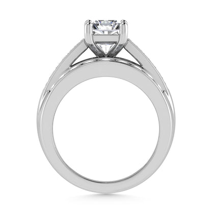 10K White Gold Lab Grown Diamond 3 7/8 Ct.Tw. Radiant Shape Engagement Ring (IGI Certified 2CT)