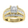 10K Yellow Gold Lab Grown Diamond 2 1/4 Ct.Tw. Princess Shape Engagement Ring (IGI Certified 1 1/2 CT)