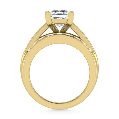 10K Yellow Gold Lab Grown Diamond 2 1/4 Ct.Tw. Princess Shape Engagement Ring (IGI Certified 1 1/2 CT)