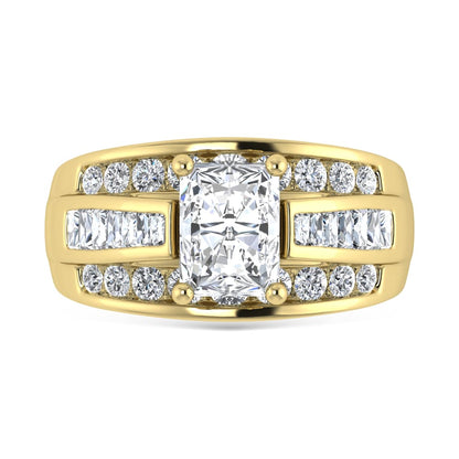 10K Yellow Gold Lab Grown Diamond 1 3/4 Ct.Tw. Radiant Shape Engagement Ring (IGI Certified 1CT)