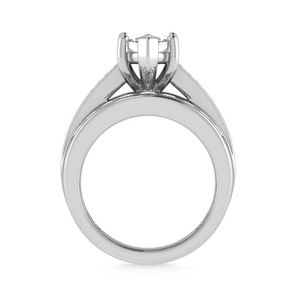 14K White Gold Lab Grown Diamond 6 Ct.Tw. Marquise Shape Engagement Ring (IGI Certified 5CT)