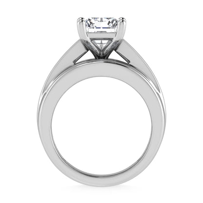 10K White Gold Lab Grown Diamond 3 7/8 Ct.Tw. Radiant Shape Engagement Ring (IGI Certified 3CT)
