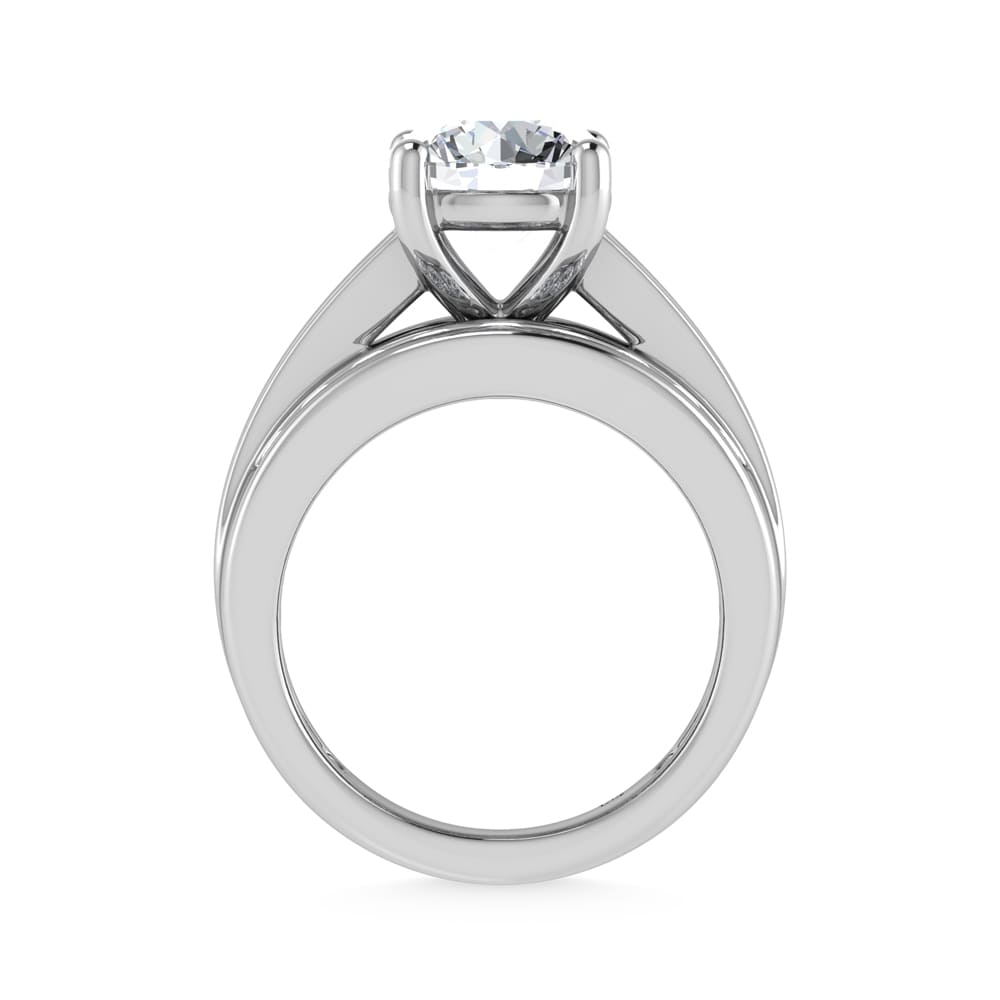 10K White Gold Lab Grown Diamond 2 7/8 Ct.Tw. Round Shape Engagement Ring (IGI Certified 2CT)