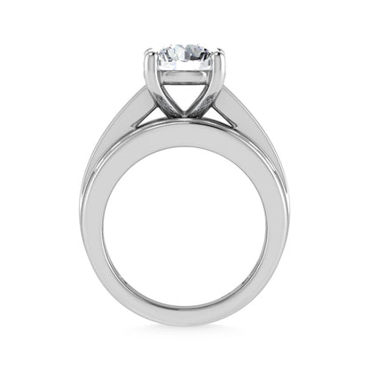 10K White Gold Lab Grown Diamond 2 7/8 Ct.Tw. Round Shape Engagement Ring (IGI Certified 2CT)