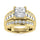 10K Yellow Gold Lab Grown Diamond 3 7/8 Ct.Tw. Princess Shape Engagement Ring (IGI Certified 3CT)