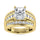10K Yellow Gold Lab Grown Diamond 3 7/8 Ct.Tw. Radiant Shape Engagement Ring (IGI Certified 3CT)