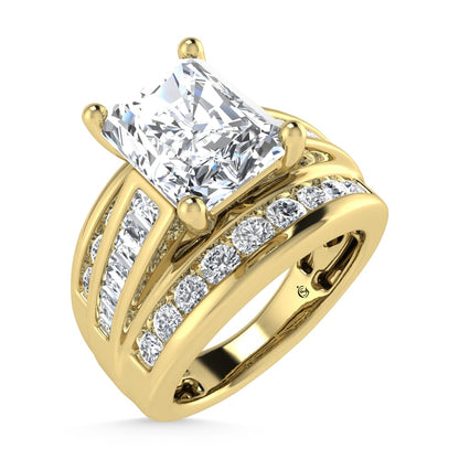 10K Yellow Gold Lab Grown Diamond 3 7/8 Ct.Tw. Radiant Shape Engagement Ring (IGI Certified 3CT)