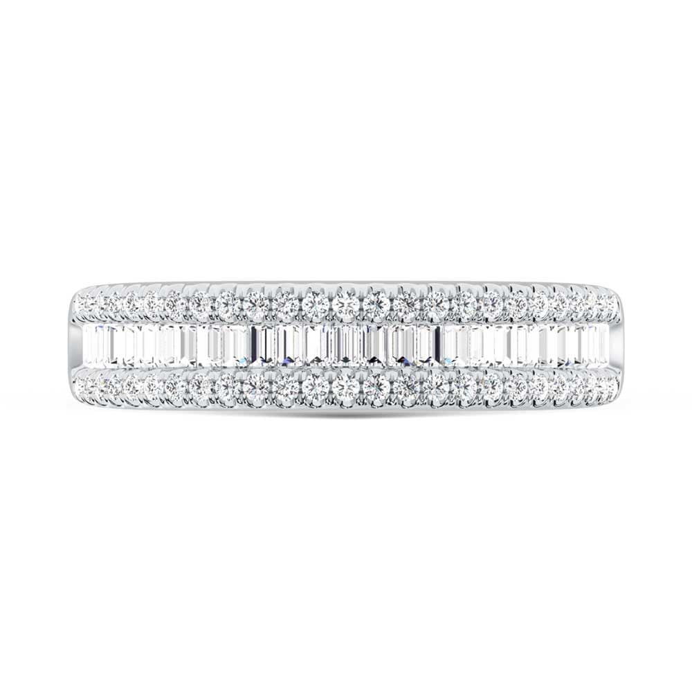 14K White Gold Lab Grown Diamond 1 Ct.Tw. Baguette Wedding Band