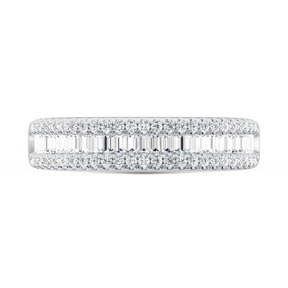 14K White Gold Lab Grown Diamond 2 Ct.Tw. Baguette Wedding Band