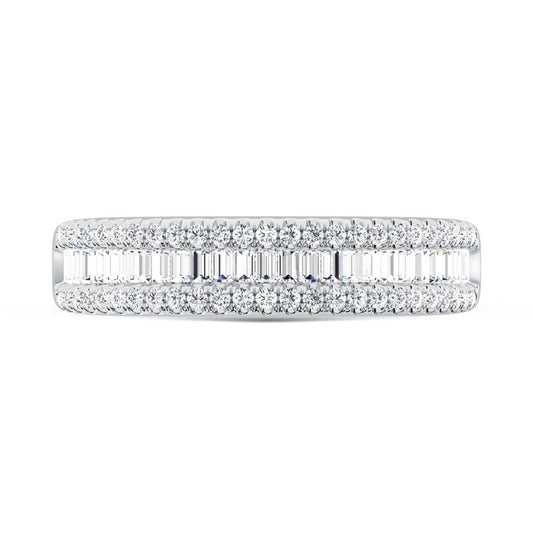 14K White Gold Lab Grown Diamond 2 Ct.Tw. Baguette Wedding Band