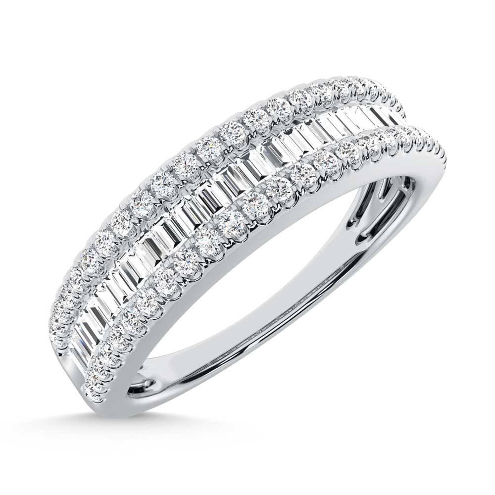14K White Gold Lab Grown Diamond 1/2 Ct.Tw. Baguette Wedding Band