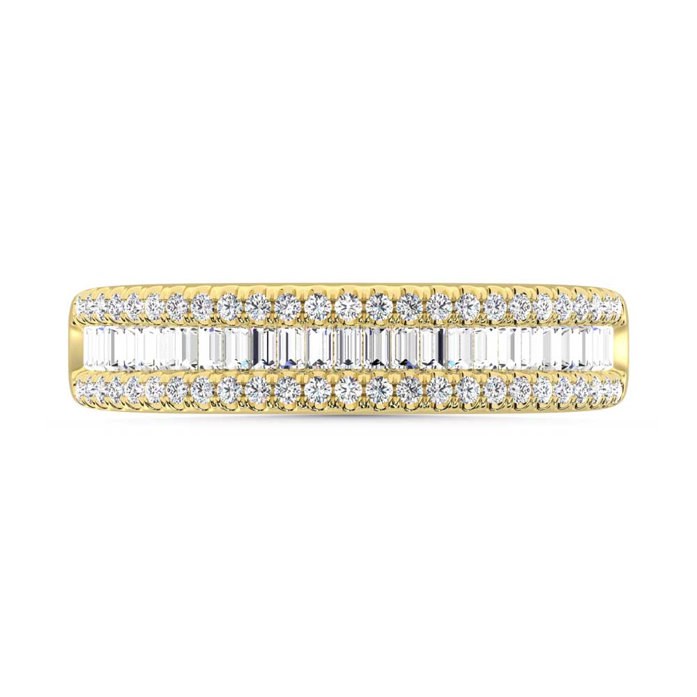 14K Yellow Gold Lab Grown Diamond 1/2 Ct.Tw. Baguette Wedding Band