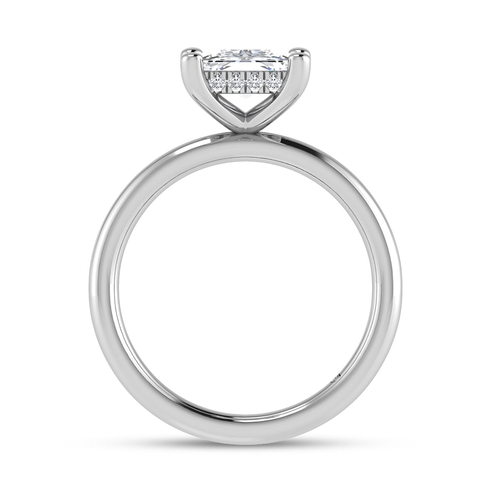 14K White Gold Lab Grown Princess Shape Lab Grown Diamond 1 1/2 ct.tw. Certified Solitaire Engagement Ring (Center 1 1/2 ctw)