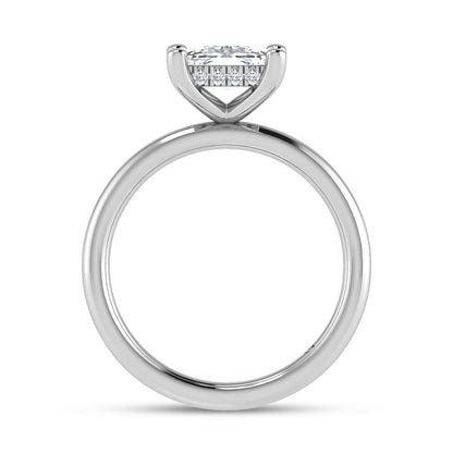 14K White Gold Lab Grown Princess Shape Lab Grown Diamond 1 1/2 ct.tw. Certified Solitaire Engagement Ring (Center 1 1/2 ctw)