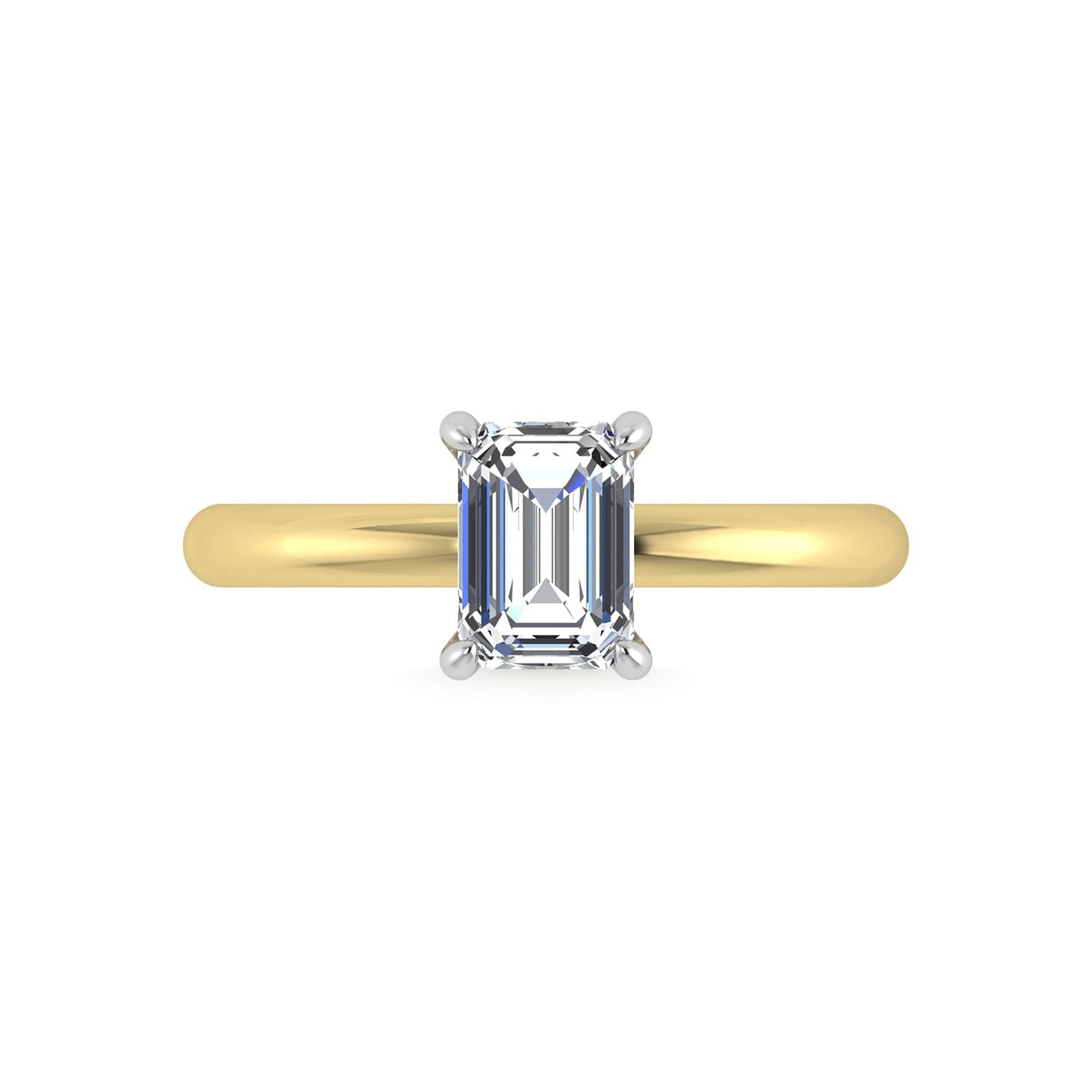 14K White Gold Lab Grown Diamond 1 1/2 Ct.Tw. Emerald Shape IGI Certified Engagement Ring (Center 1.5ct)