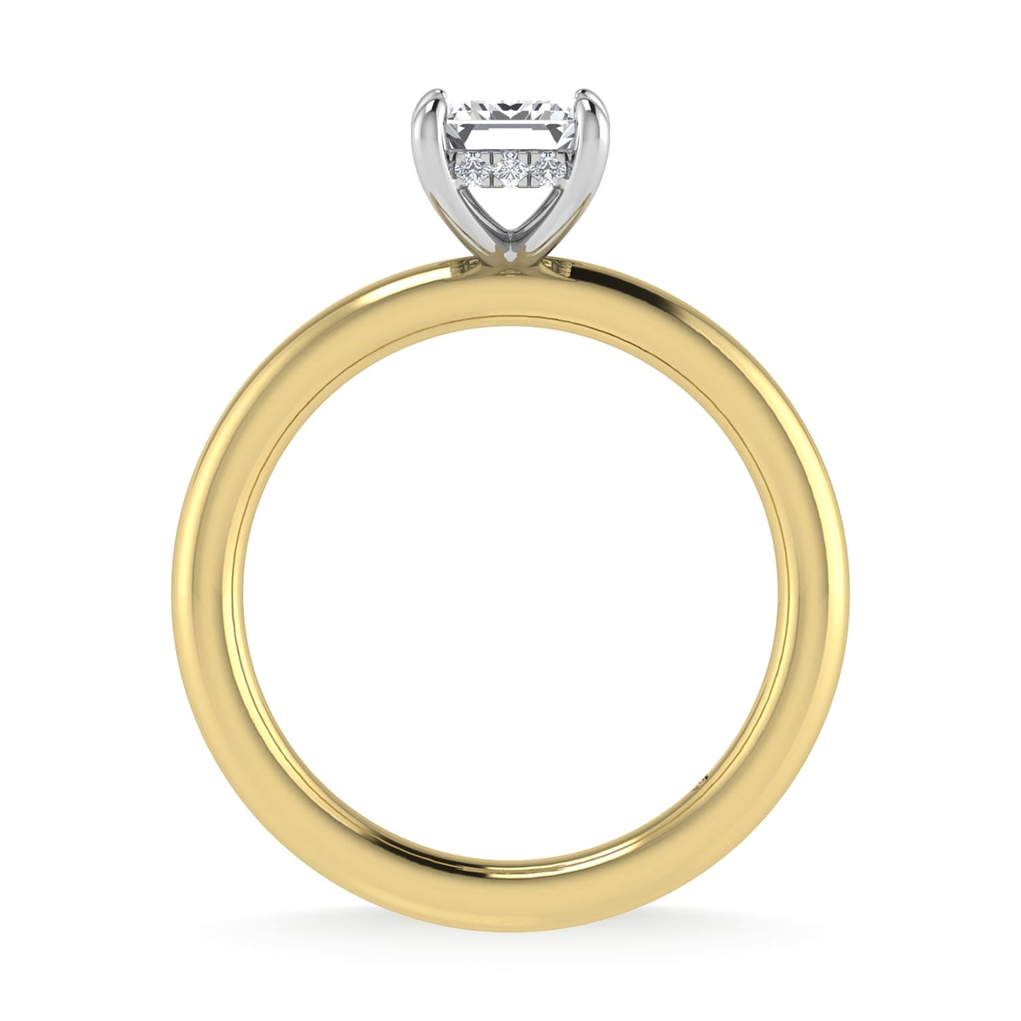 14K White Gold Lab Grown Diamond 1 1/2 Ct.Tw. Emerald Shape IGI Certified Engagement Ring (Center 1.5ct)