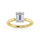 14K White Gold Lab Grown Diamond 2 1/20 Ct.Tw. Emerald Shape IGI Certified Engagement Ring (Center 2ct)